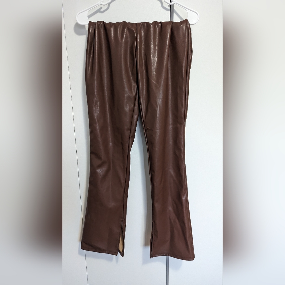 Brand New Medium Brown H&M Vegan Leather Pants